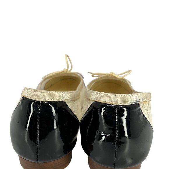 CHANEL Lace CC Cap Toe Ballet Flats Size 7 - Picture 5 of 6